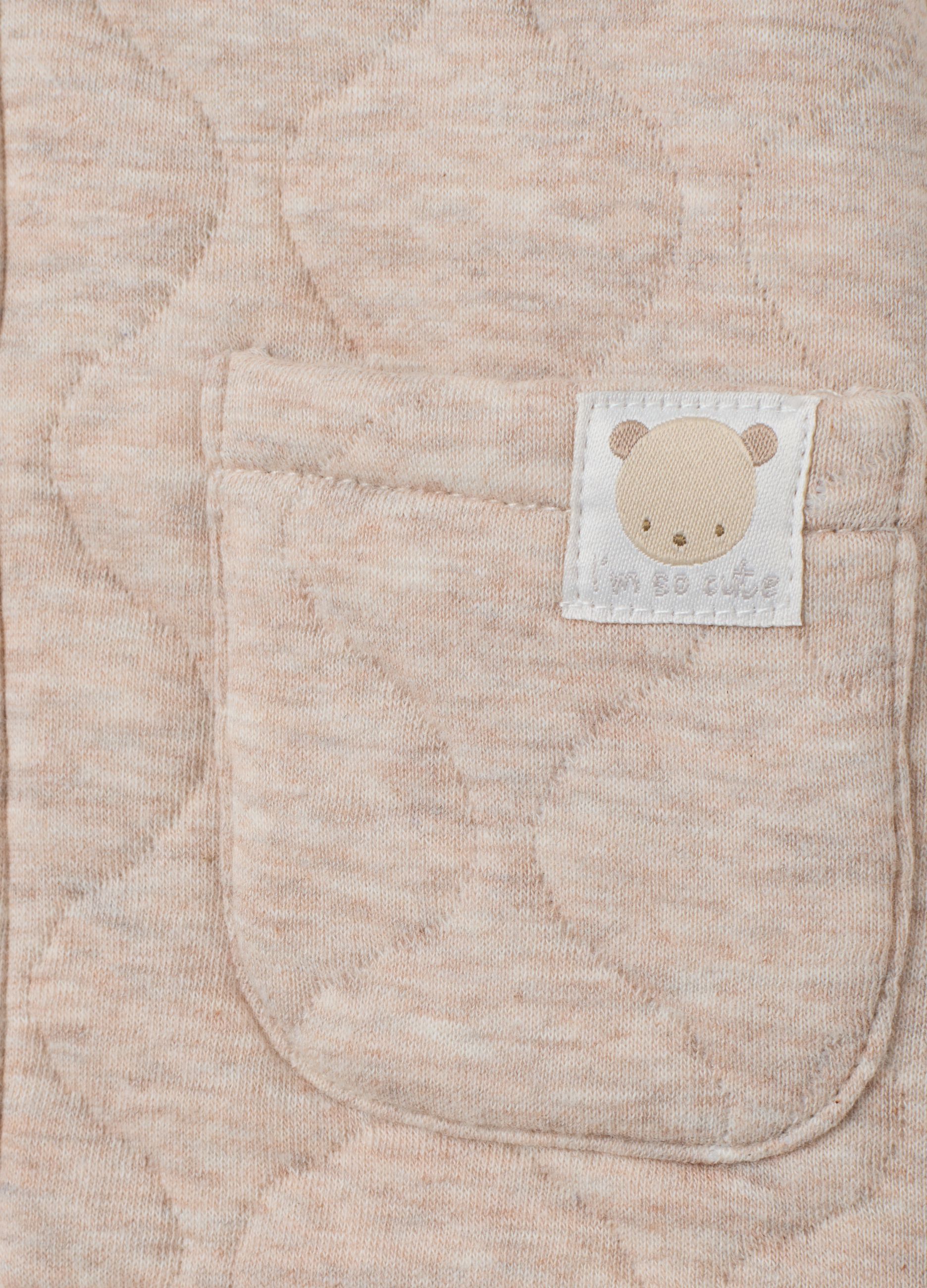 Giacca da neonato in misto cotone beige regular fit