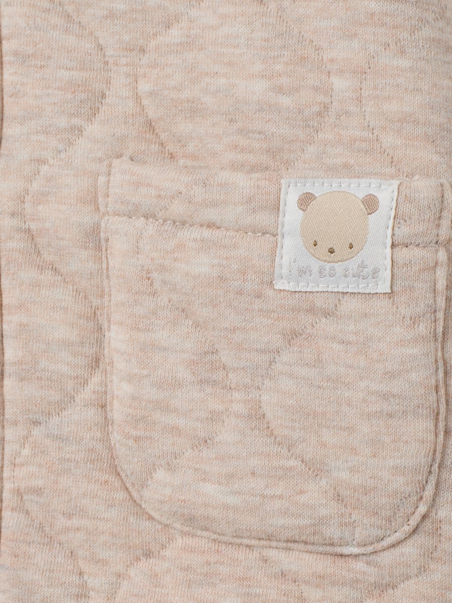 Giacca da neonato in misto cotone beige regular fit_3