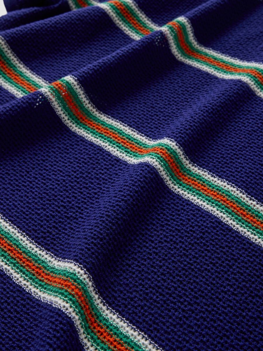 Blue striped cotton blend polo by OVS_4