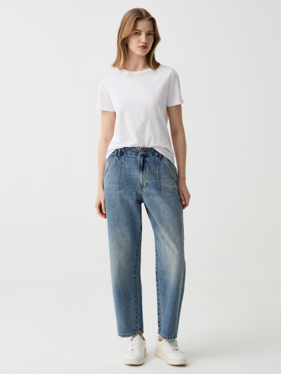 Tapered-fit jeans with darts_0