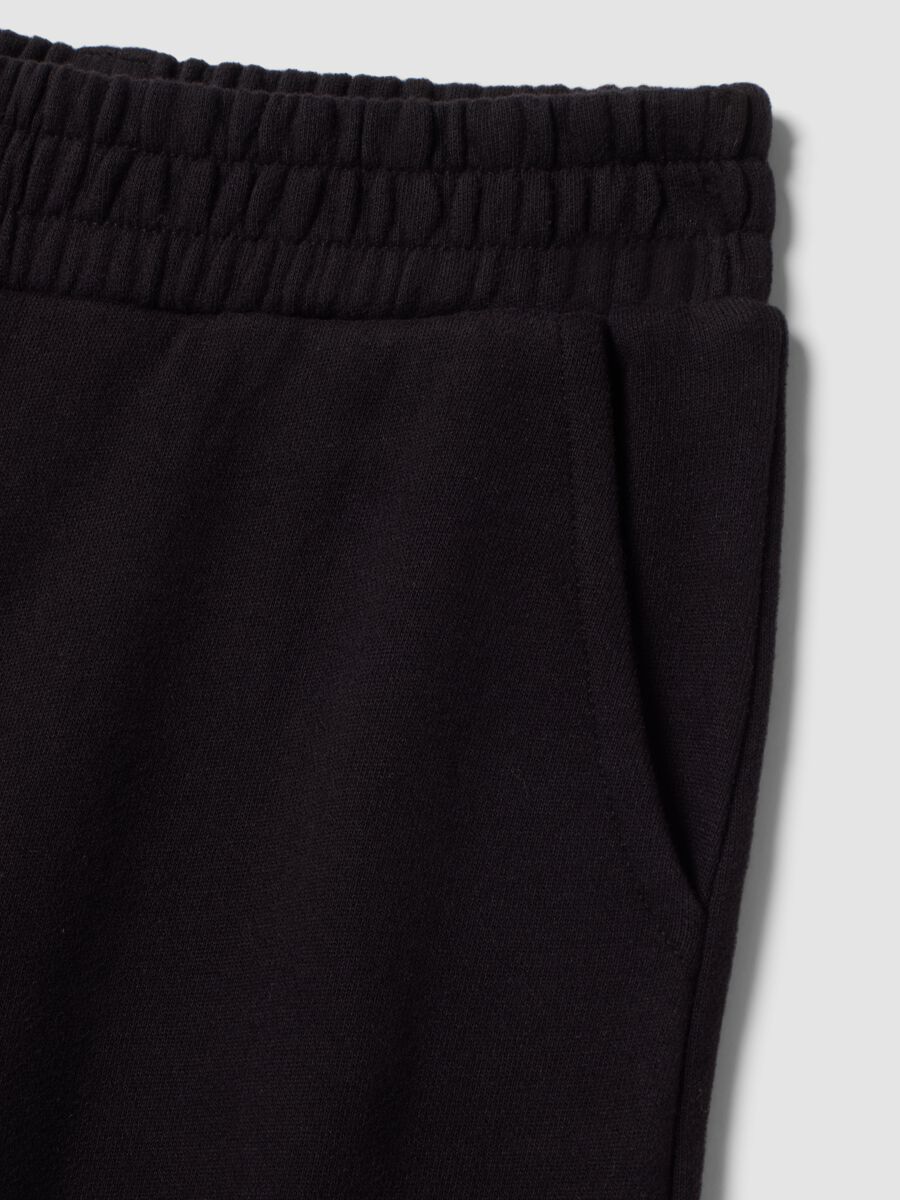 Pantaloni neri wide leg in puro cotone_1