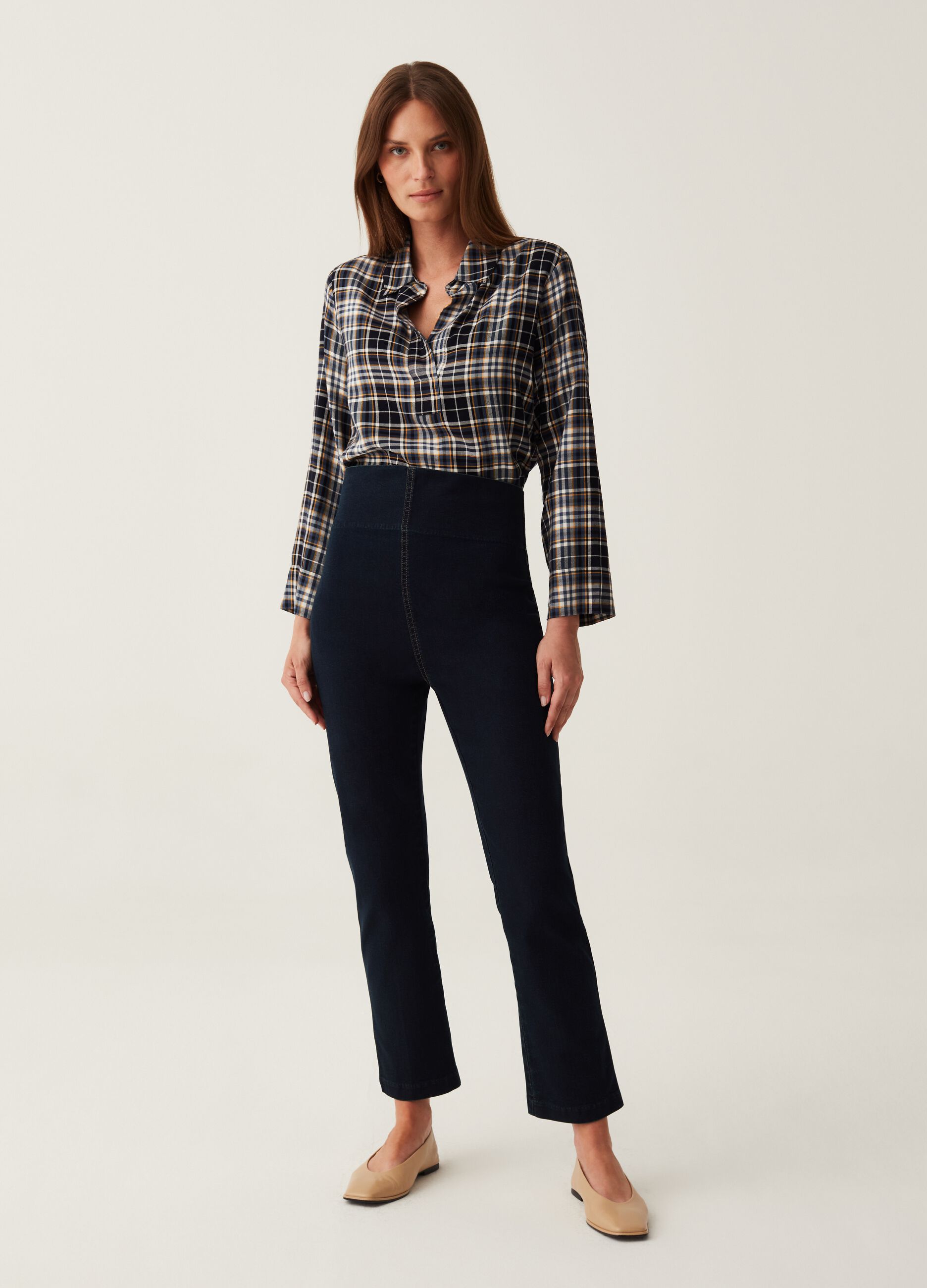 Pantalone premaman skinny fit in denim_1