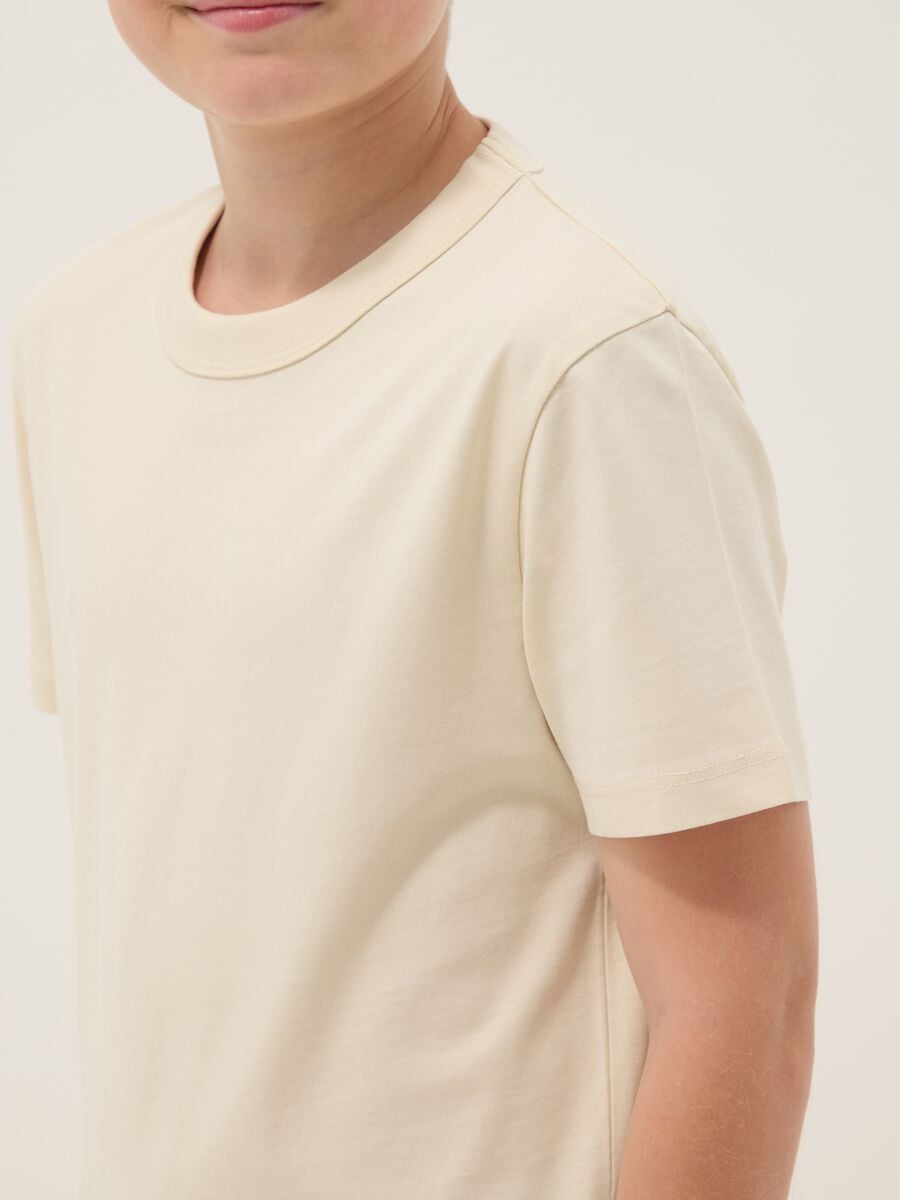 Beige pure cotton boys&rsquo; regular fit T-shirt_2