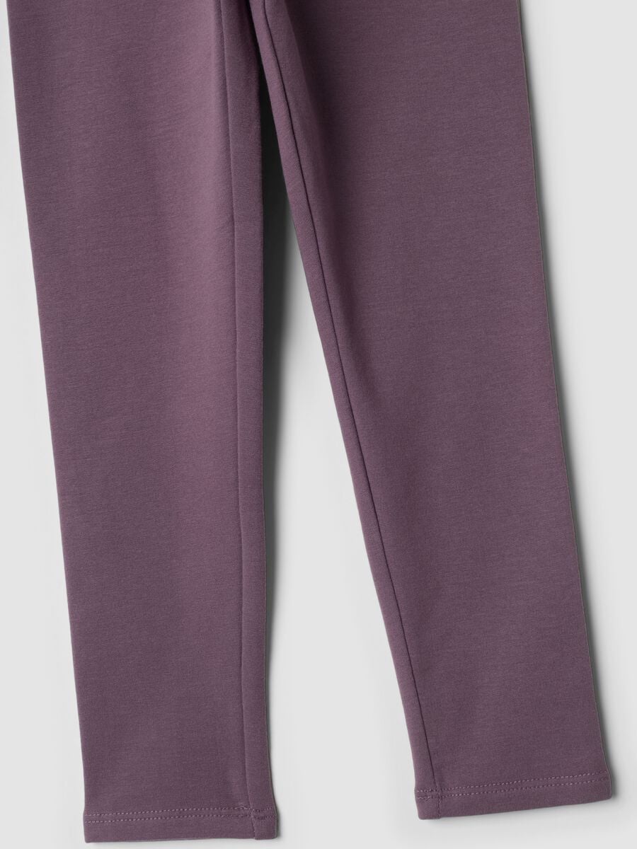 Leggings viola in cotone organico elasticizzato_3