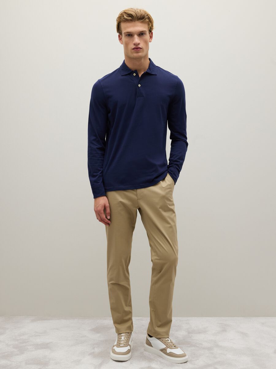 Blue pure cotton regular fit polo_1