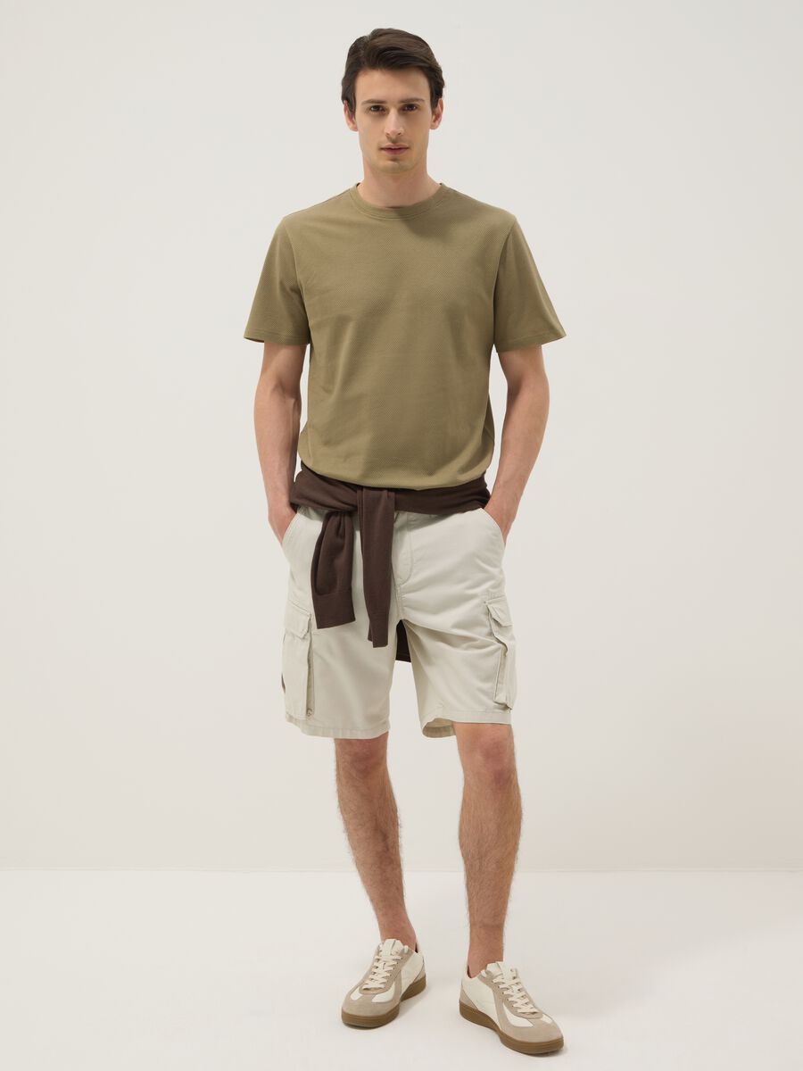 T-shirt verde in puro cotone a maniche corte_2