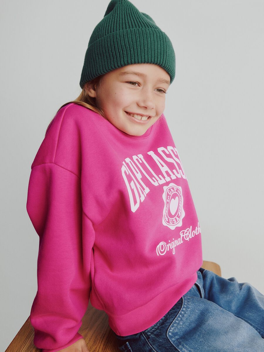 Girls' Pink Crew Neck Sweatshirt_3