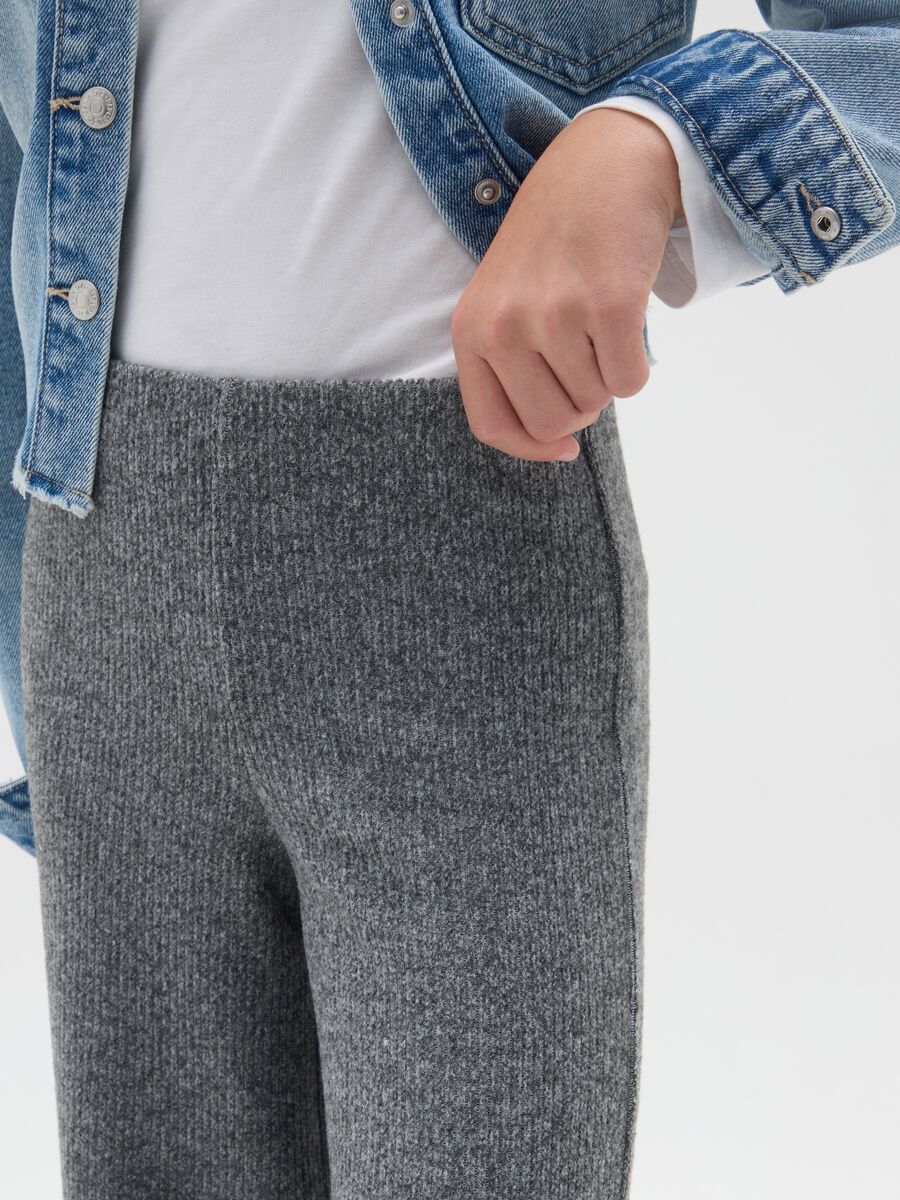 Girl's Grey Wide Leg Trousers in Stretch Fabric_2