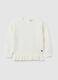 Girl's White Regular Fit Sweater_0
