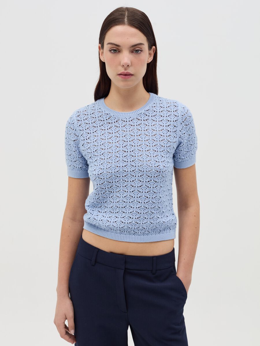Crochet top with short sleeves_0