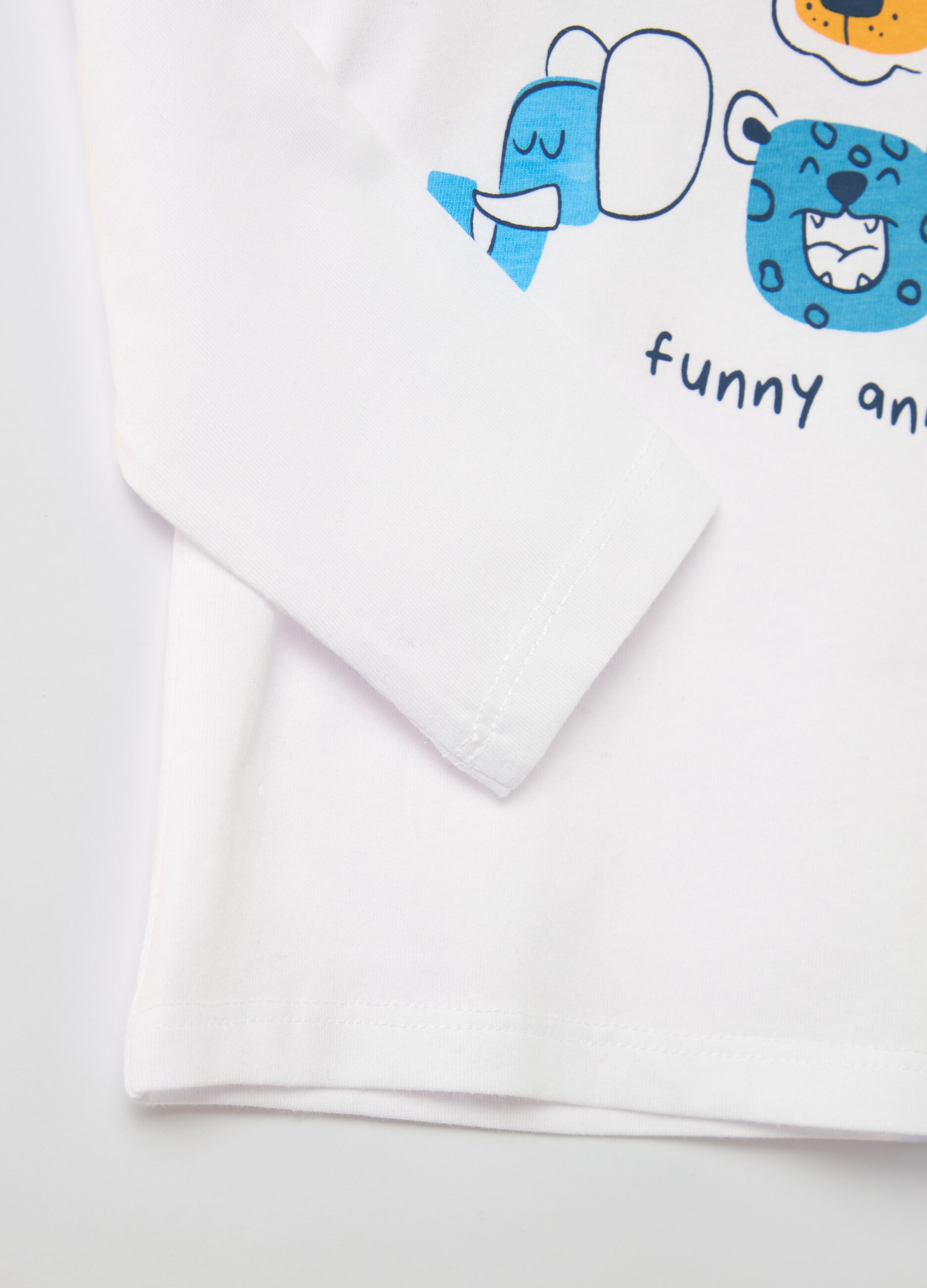 Long-sleeved cotton T-shirt with “Jungle Mood” print