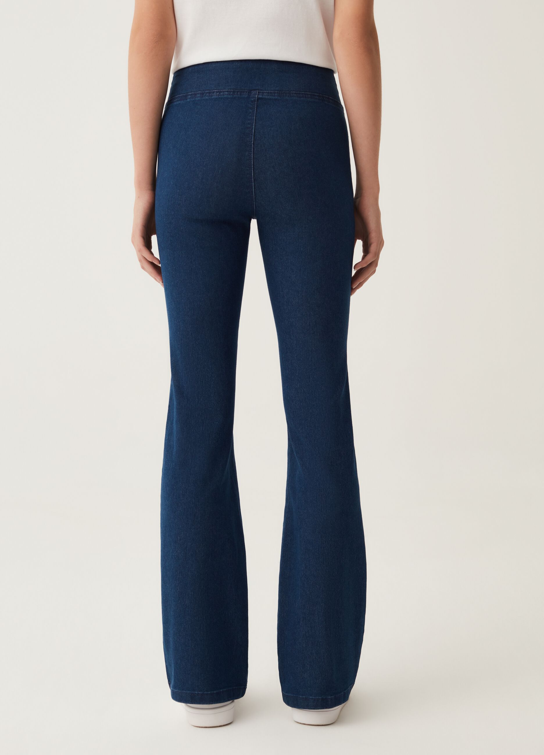 Jeggings flare fit a vita alta
