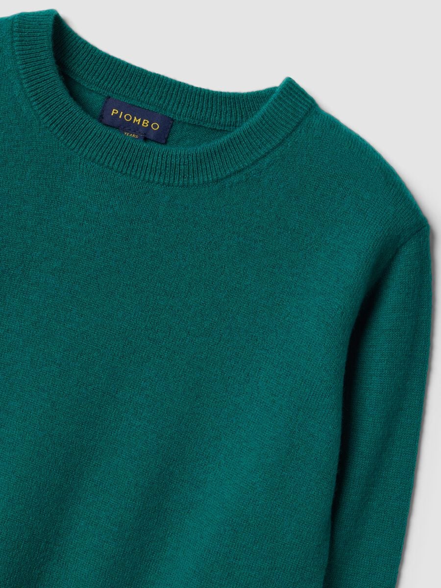 Maglia verde in pura lana a maniche lunghe regular fit_4