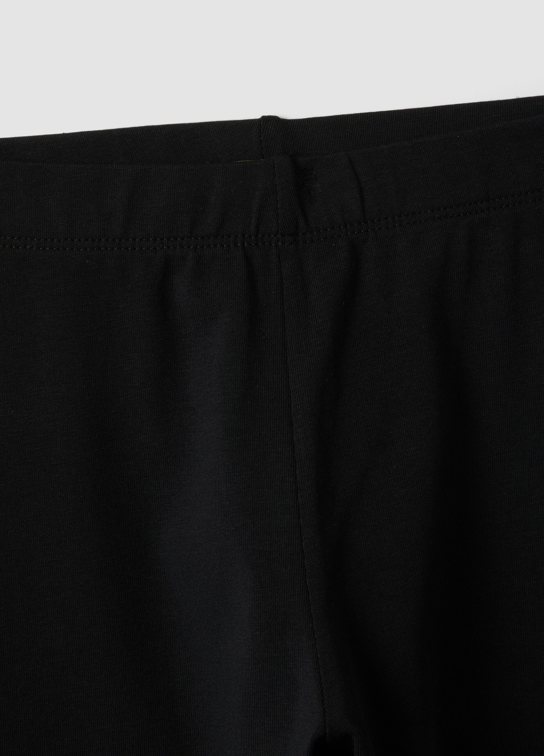 Leggings skinny neri in cotone organico elasticizzato per ragazza