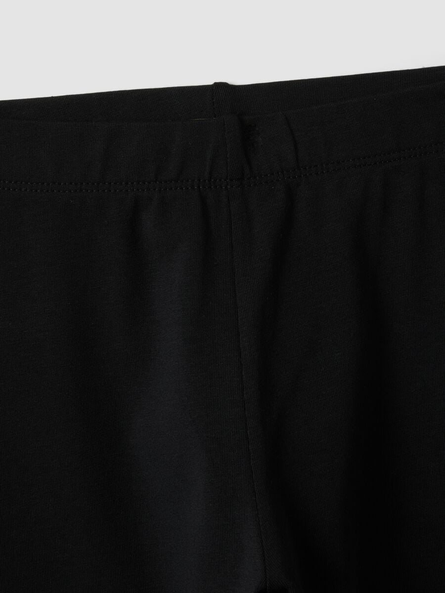 Black skinny girls&rsquo; leggings in stretch organic cotton_5