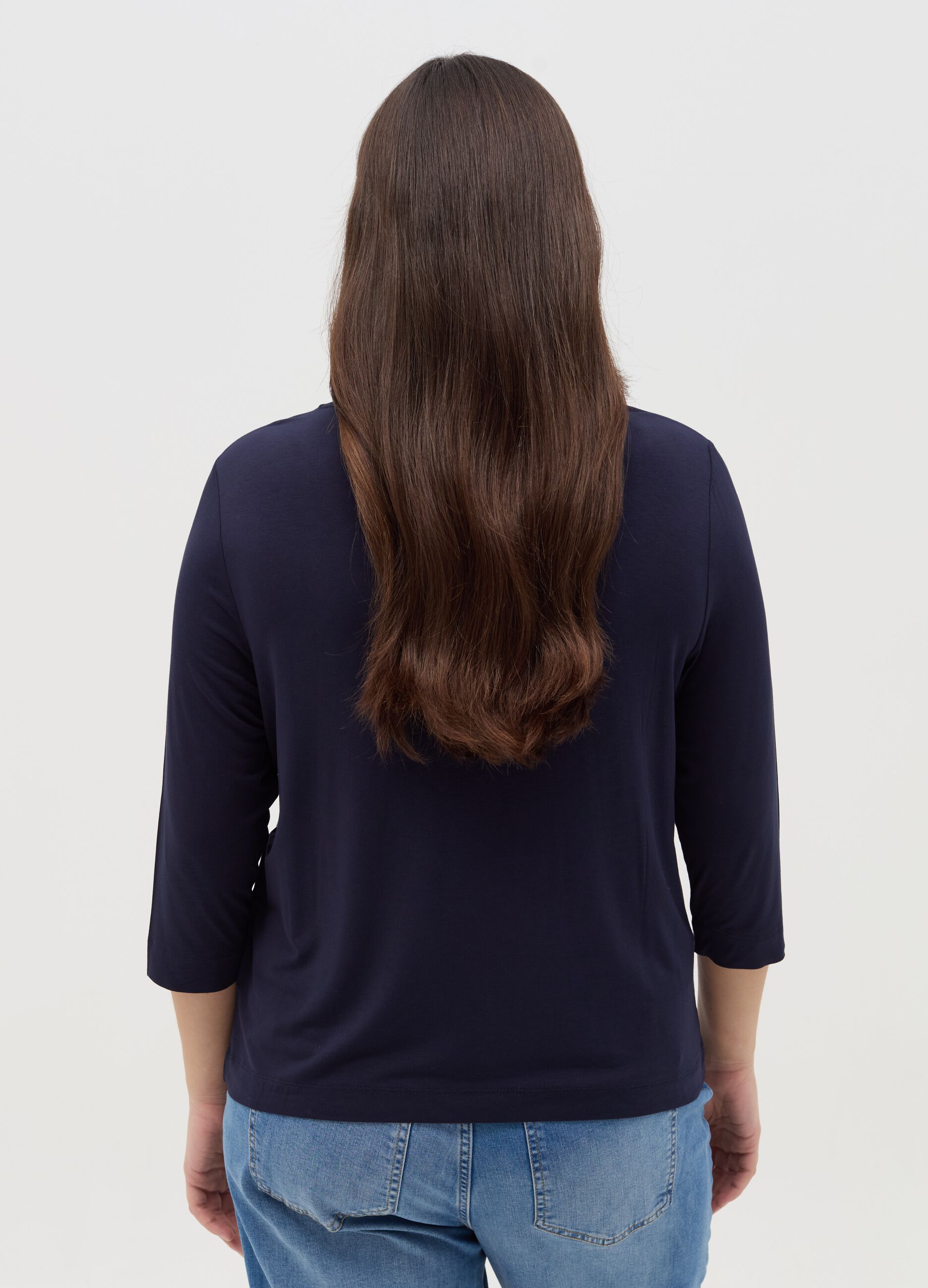 T-shirt con scollo a V Curvy