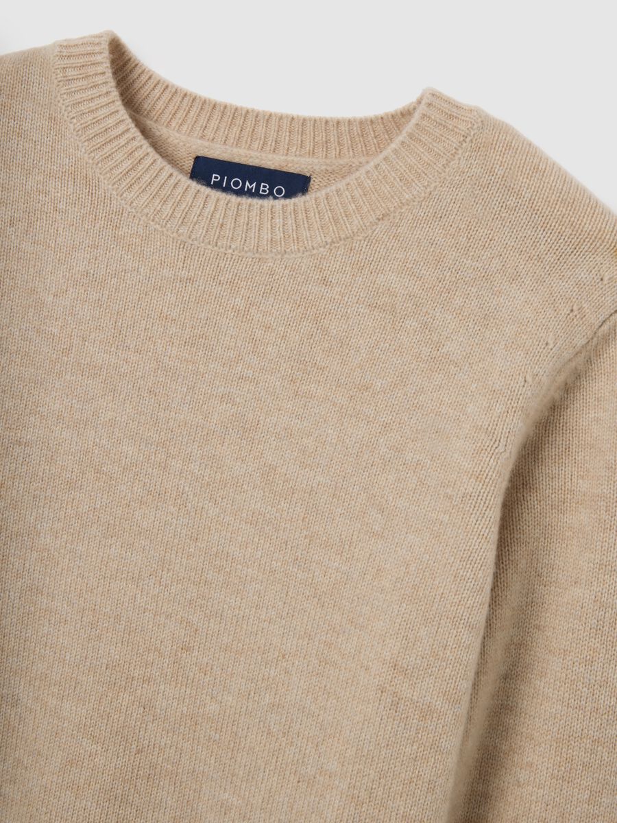Maglione beige in lana e cashmere_1