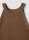 Brown viscose blend fitted tank top_1