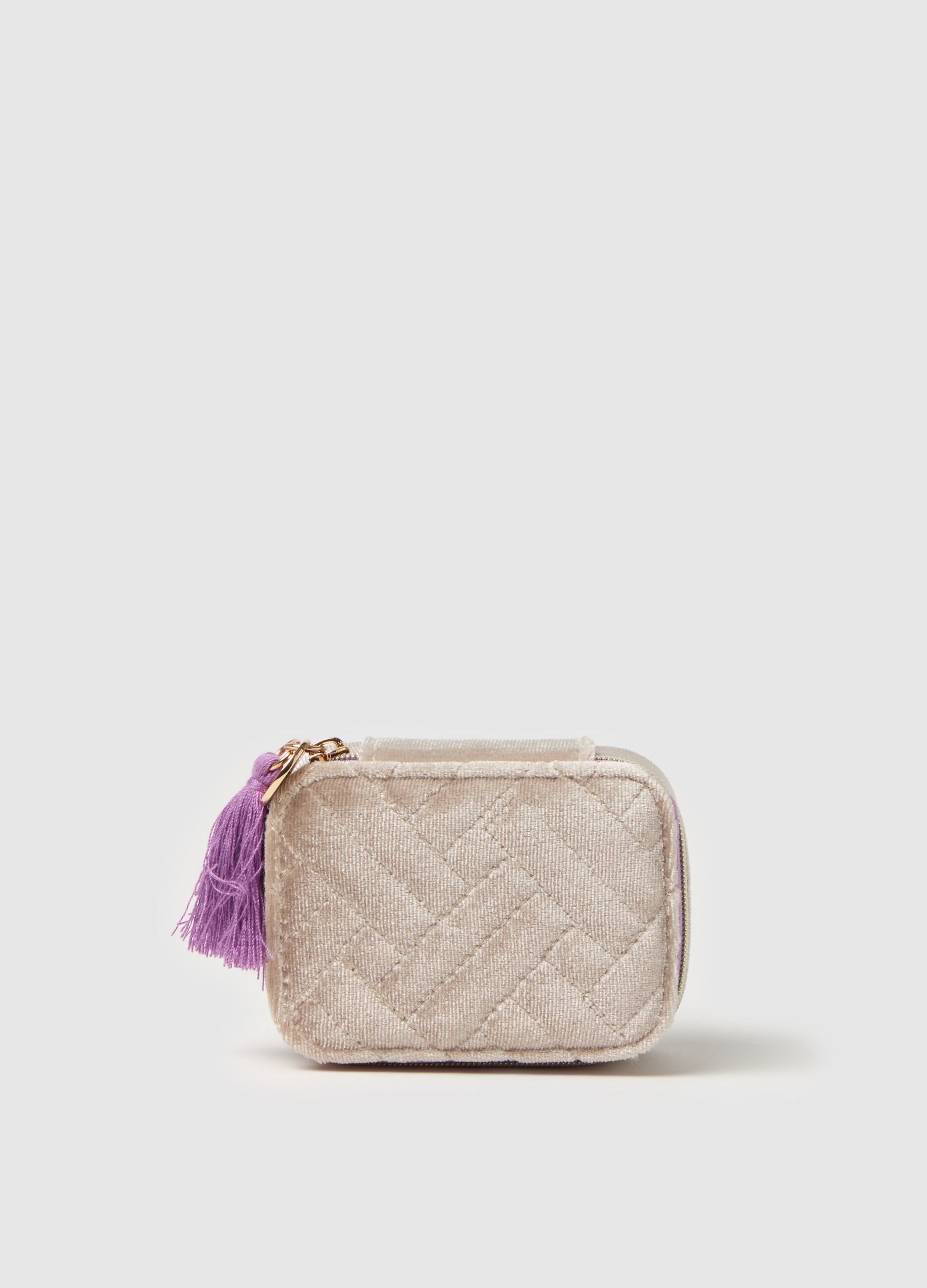 Jewellery box in quilted velvet