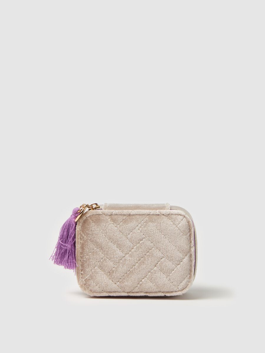 Jewellery box in quilted velvet_0