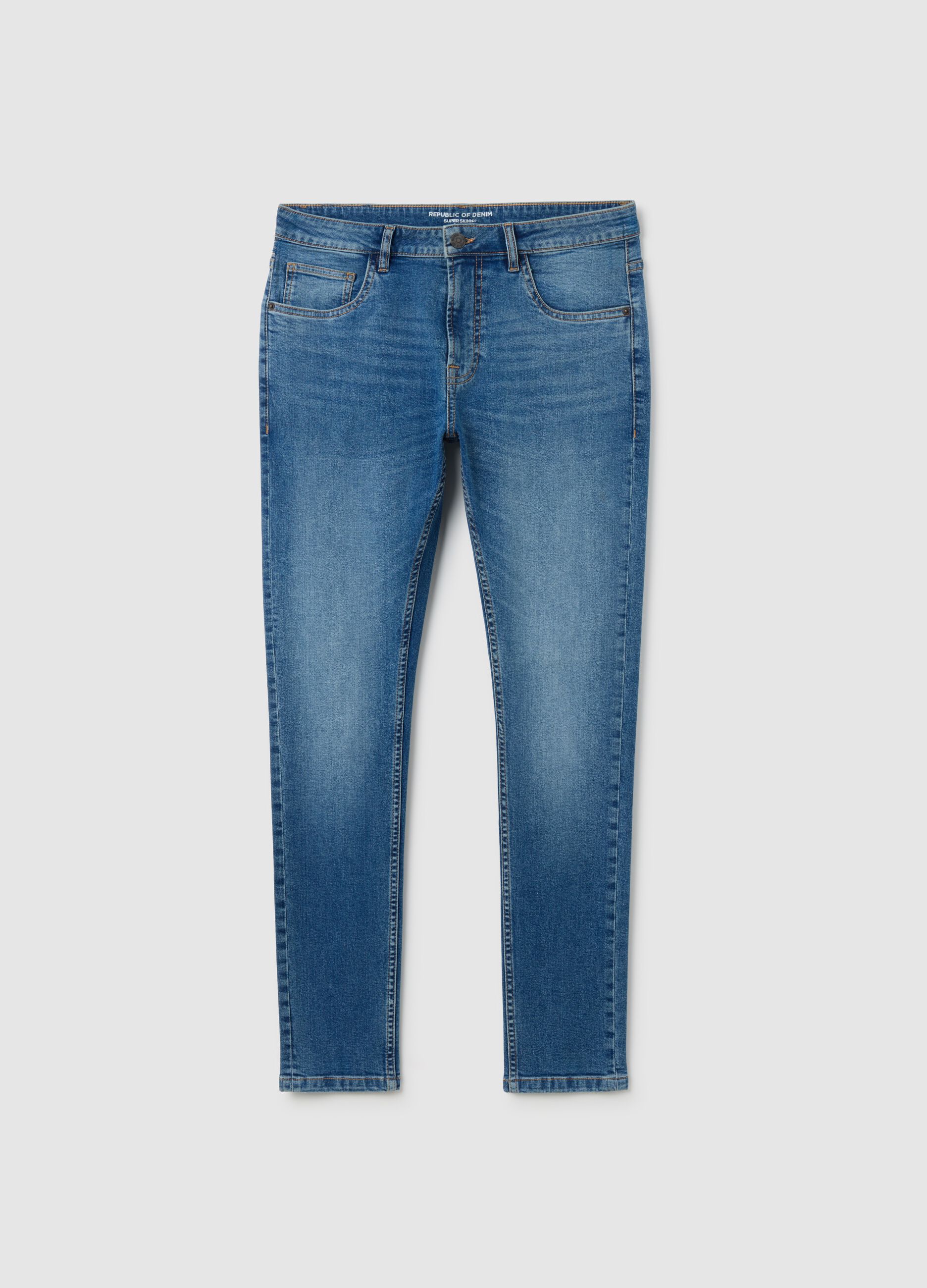 Super Skinny Cotton Denim Blue Jeans