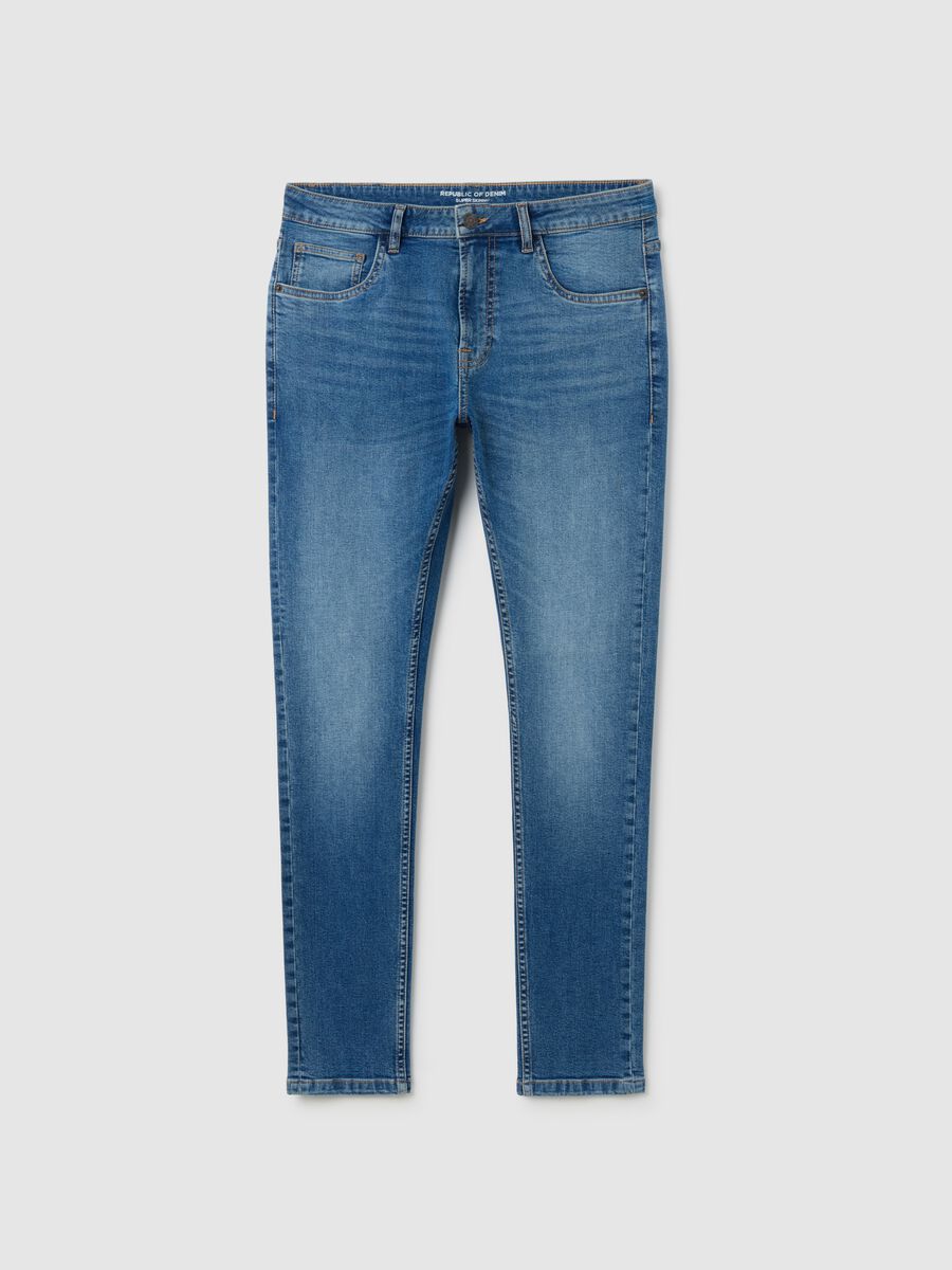 Super Skinny Cotton Denim Blue Jeans_0