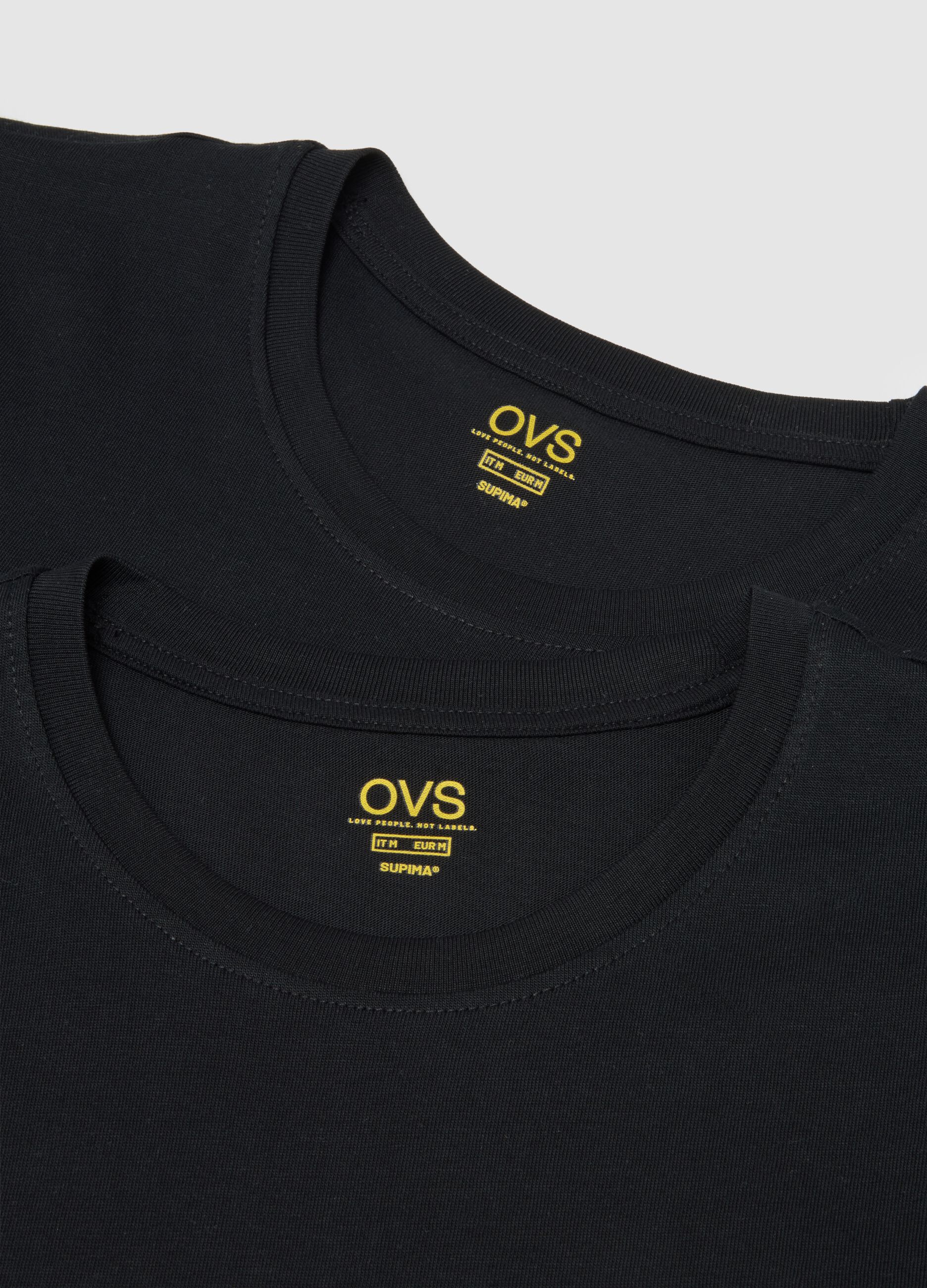Black T-shirt in pure cotton regular fit