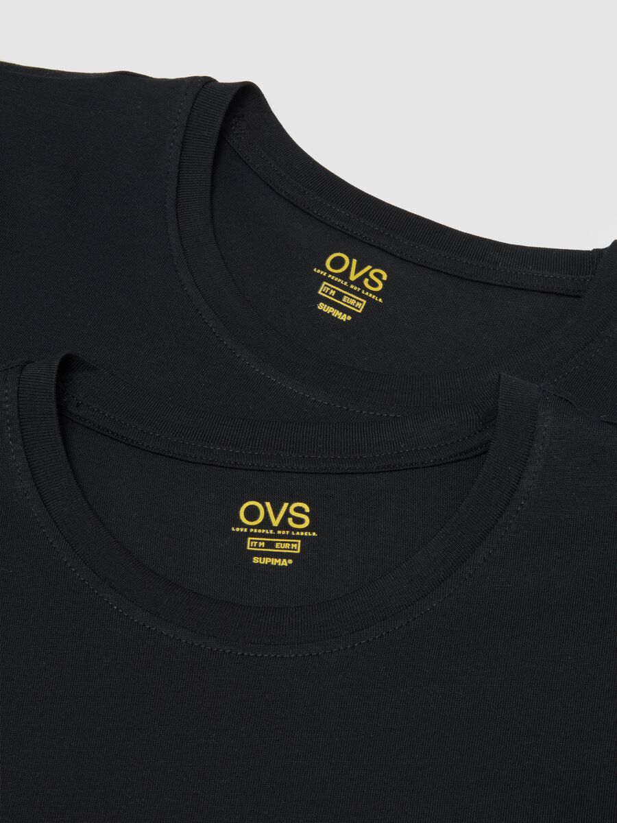 Black T-shirt in pure cotton regular fit_5