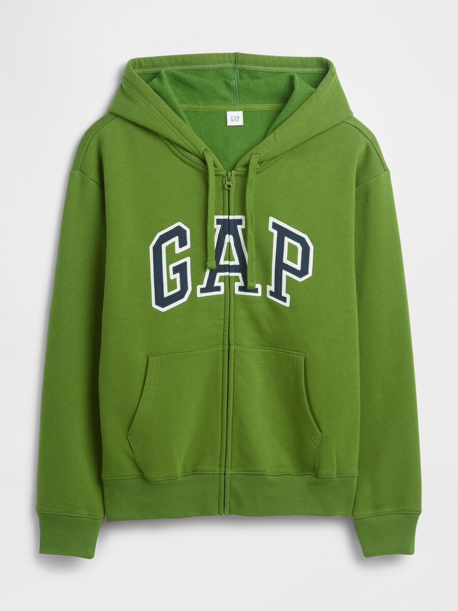 Felpa verde con zip completa_4