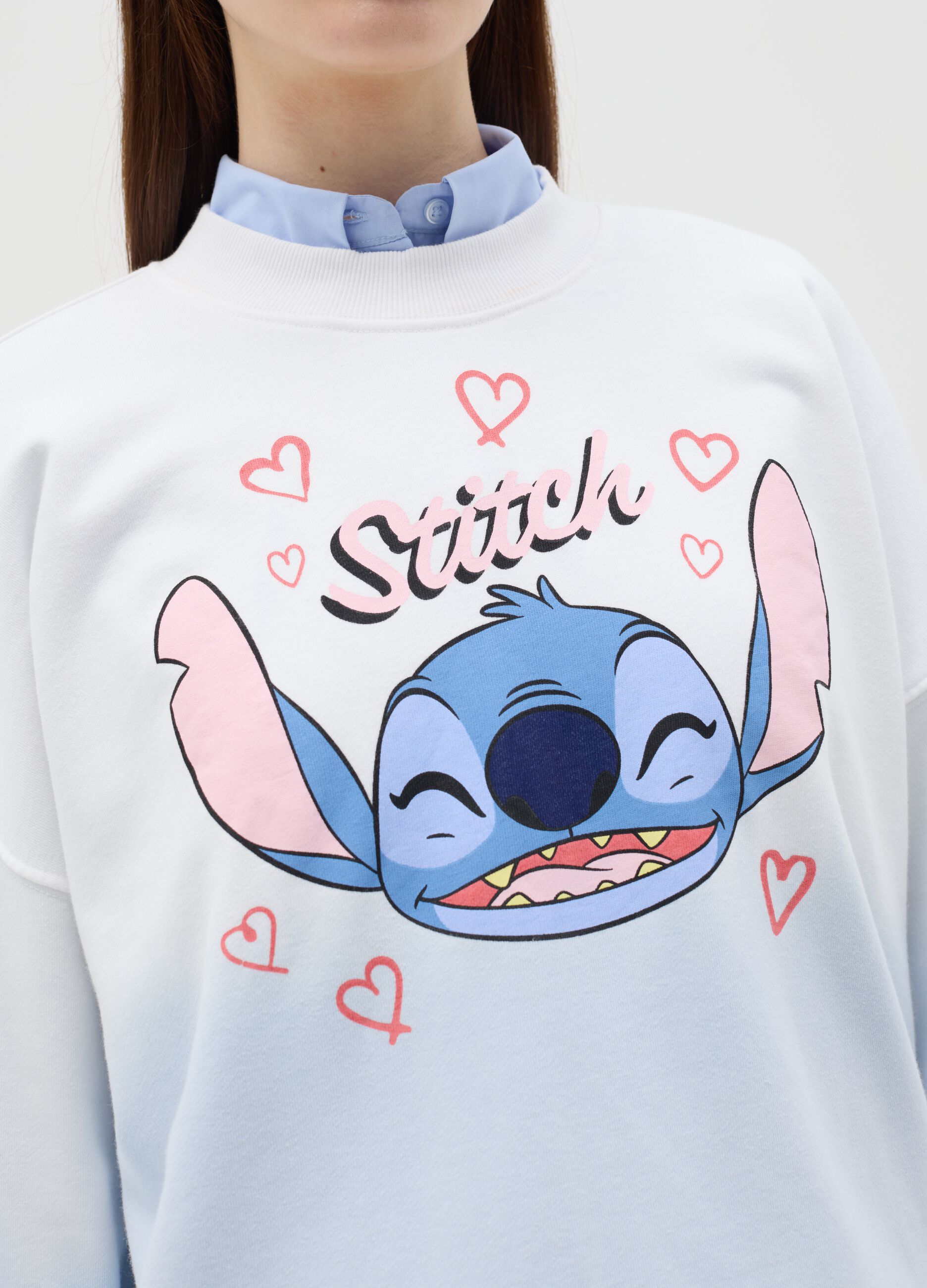 Oversized sweatshirt with Stitch print
