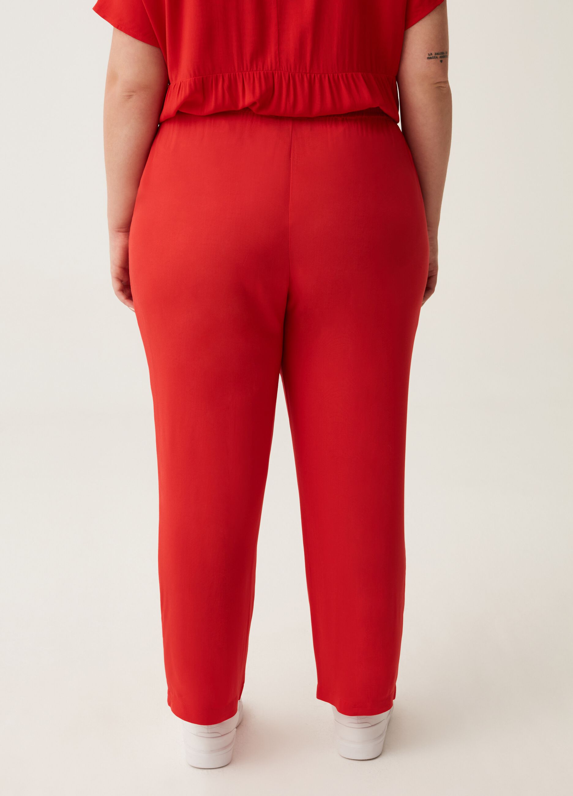 Joggers in viscosa con coulisse Curvy MYA_2