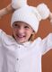 White rib-knit hat with bow and pom-poms_1