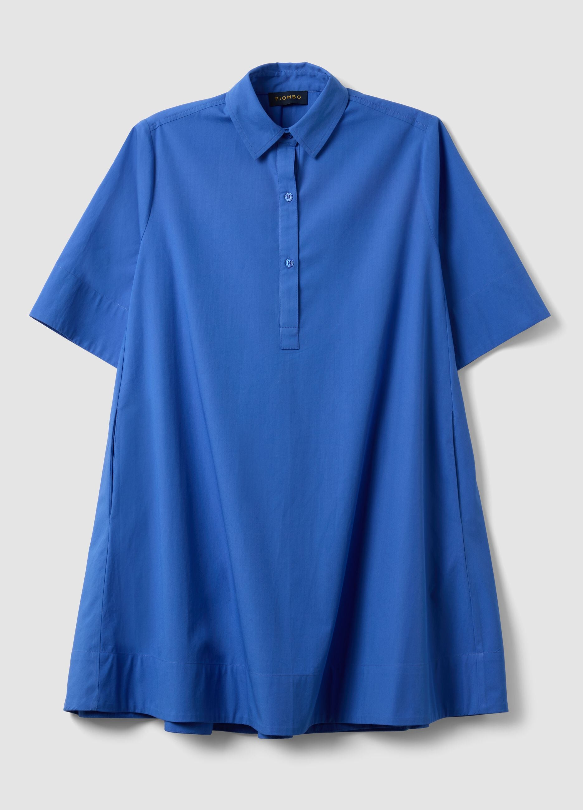 Blue pure cotton shirt dress