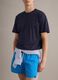 Blue swim shorts with elasticated waistband and contrast drawstring_2