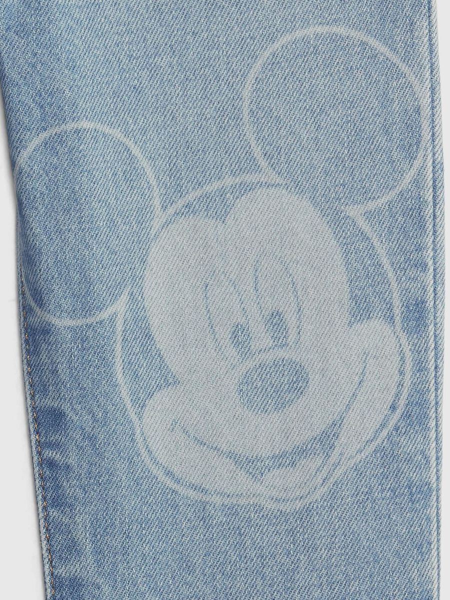 Pull-on jeans with Disney Mickey Mouse print_2