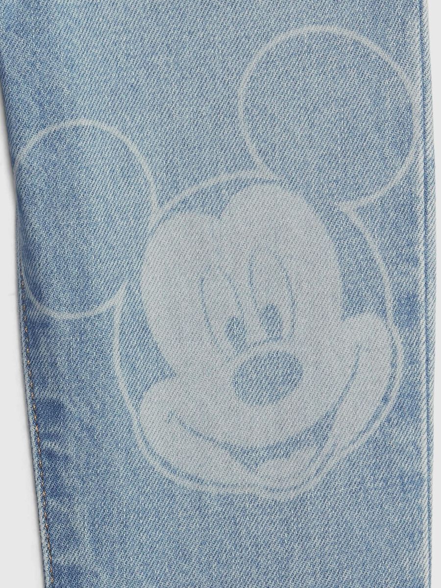 Pull-on jeans with Disney Mickey Mouse print_2