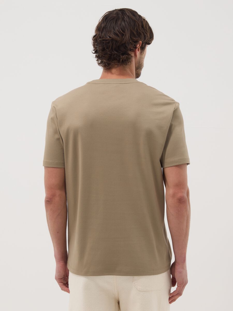 T-shirt beige in puro cotone_3