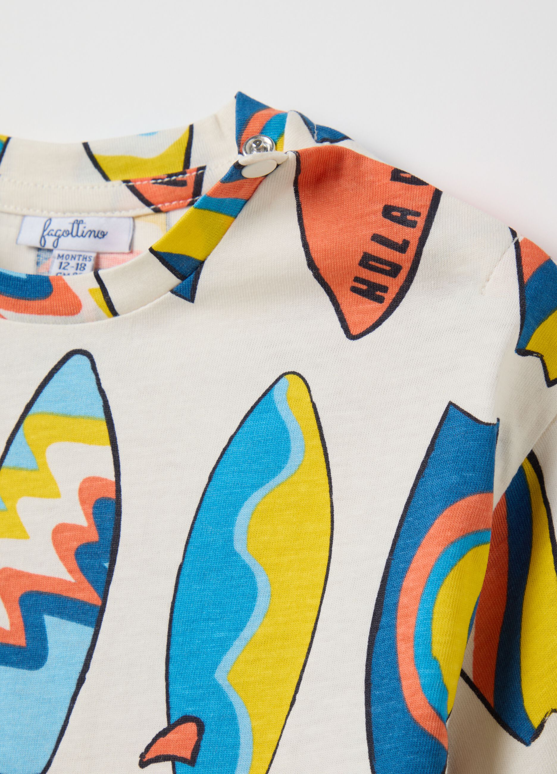 Multicoloured short-sleeve surf t-shirt