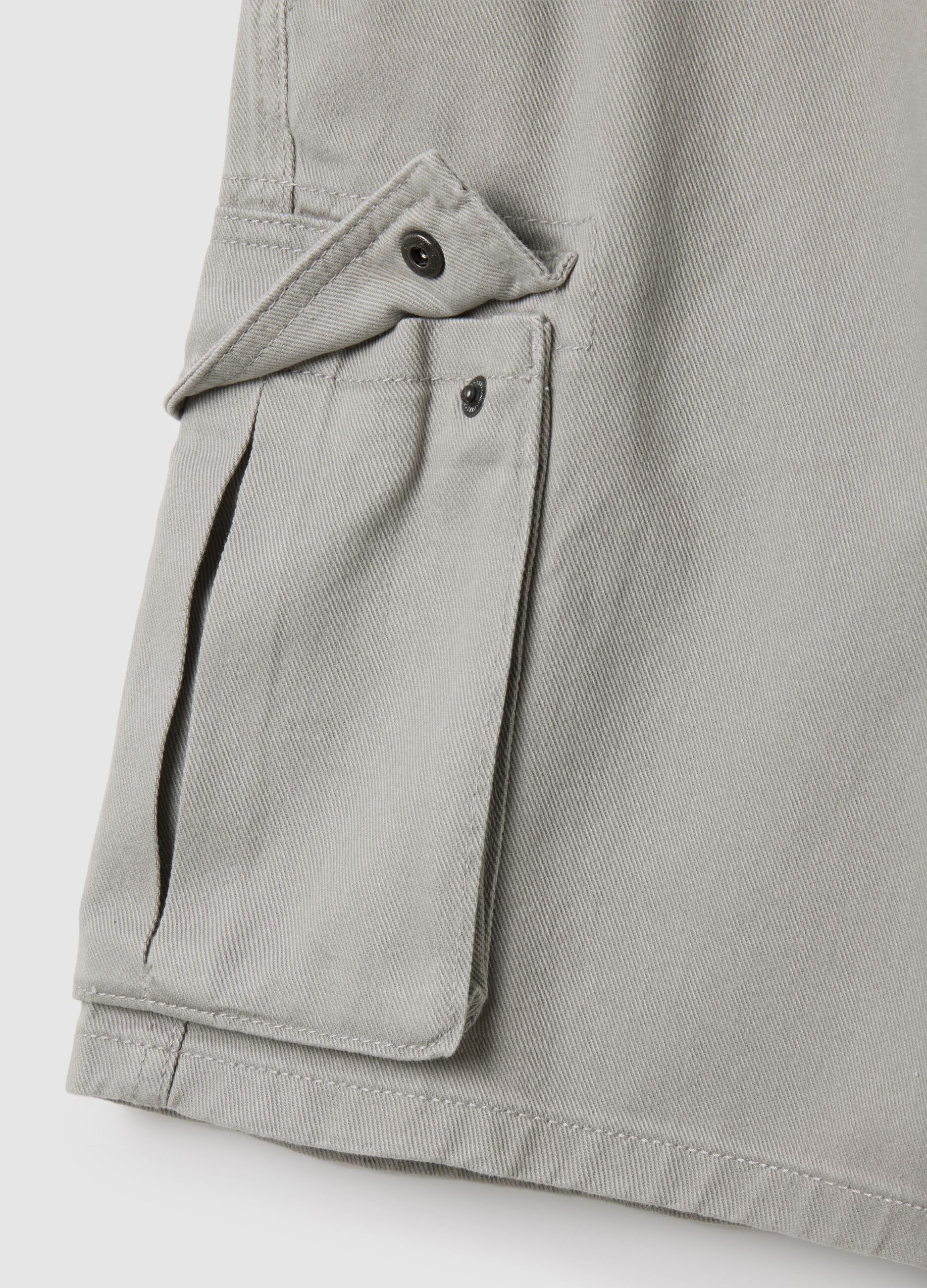 Men's grey pure cotton regular fit shorts