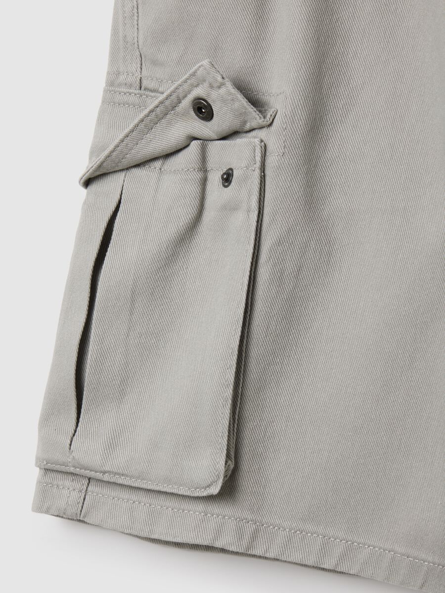 Men's grey pure cotton regular fit shorts_1