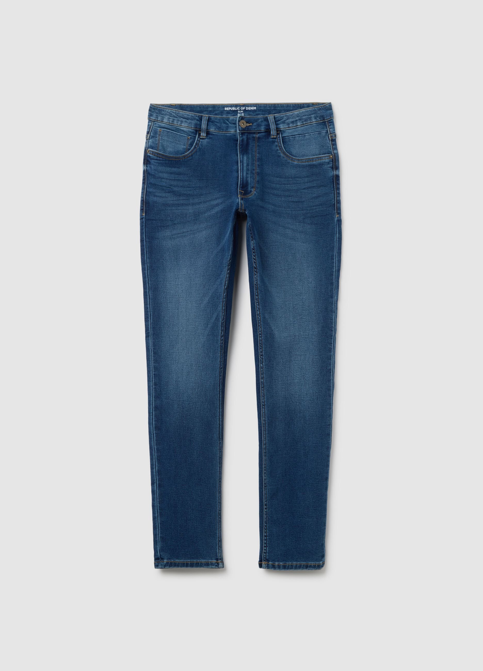 Slim fit blue denim jeans