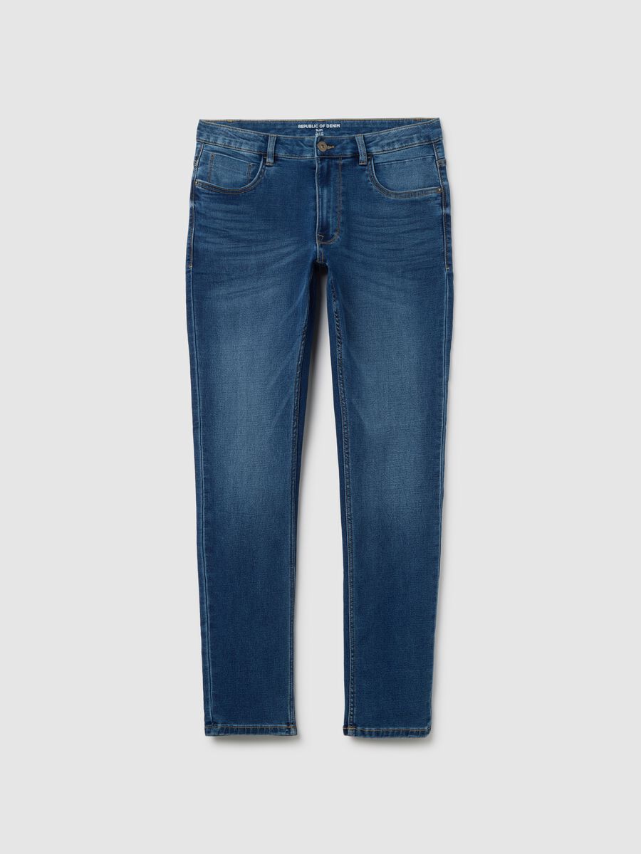Jeans in denim blu slim fit_0