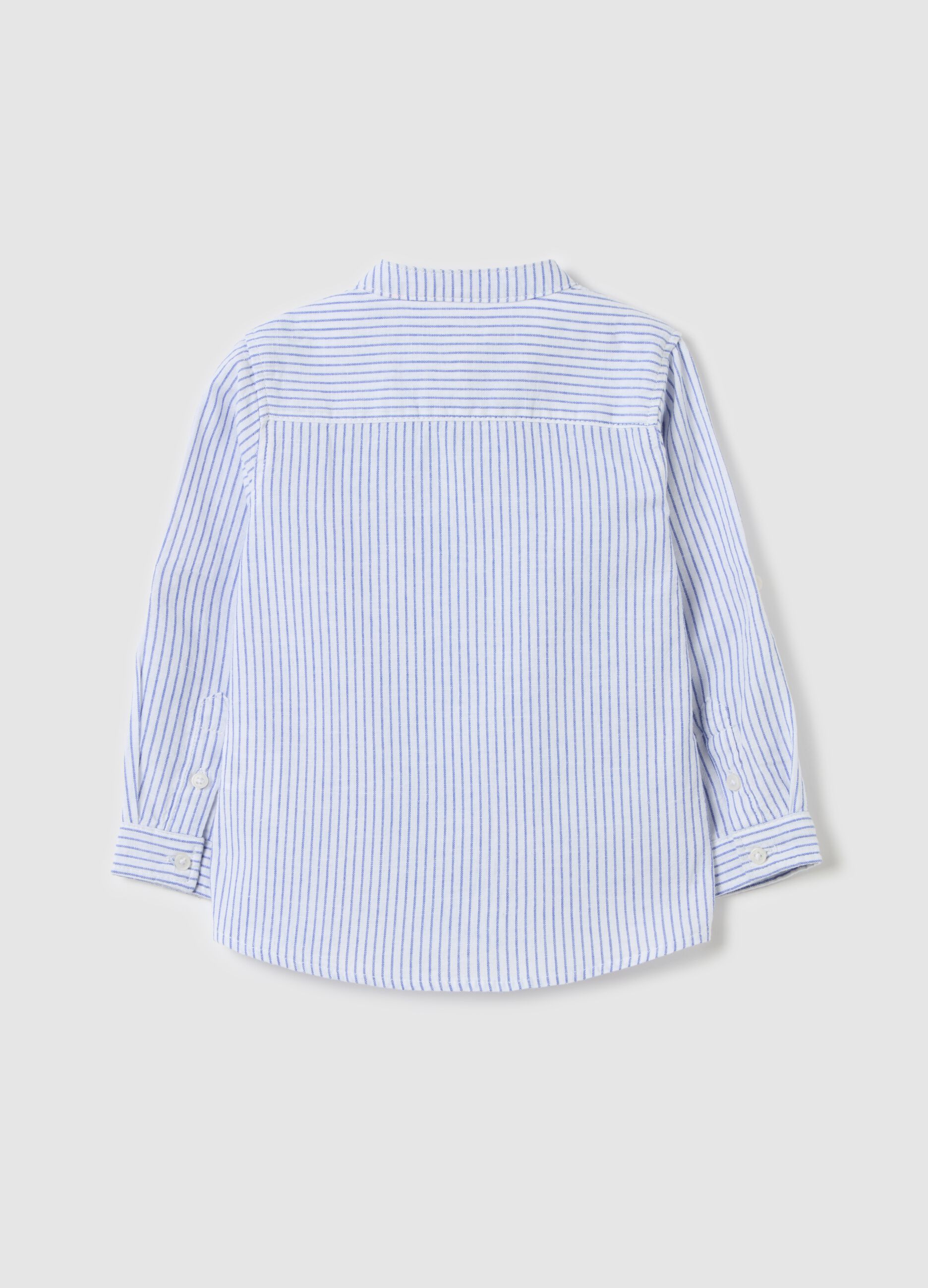 Striped shirt in cotton and linen