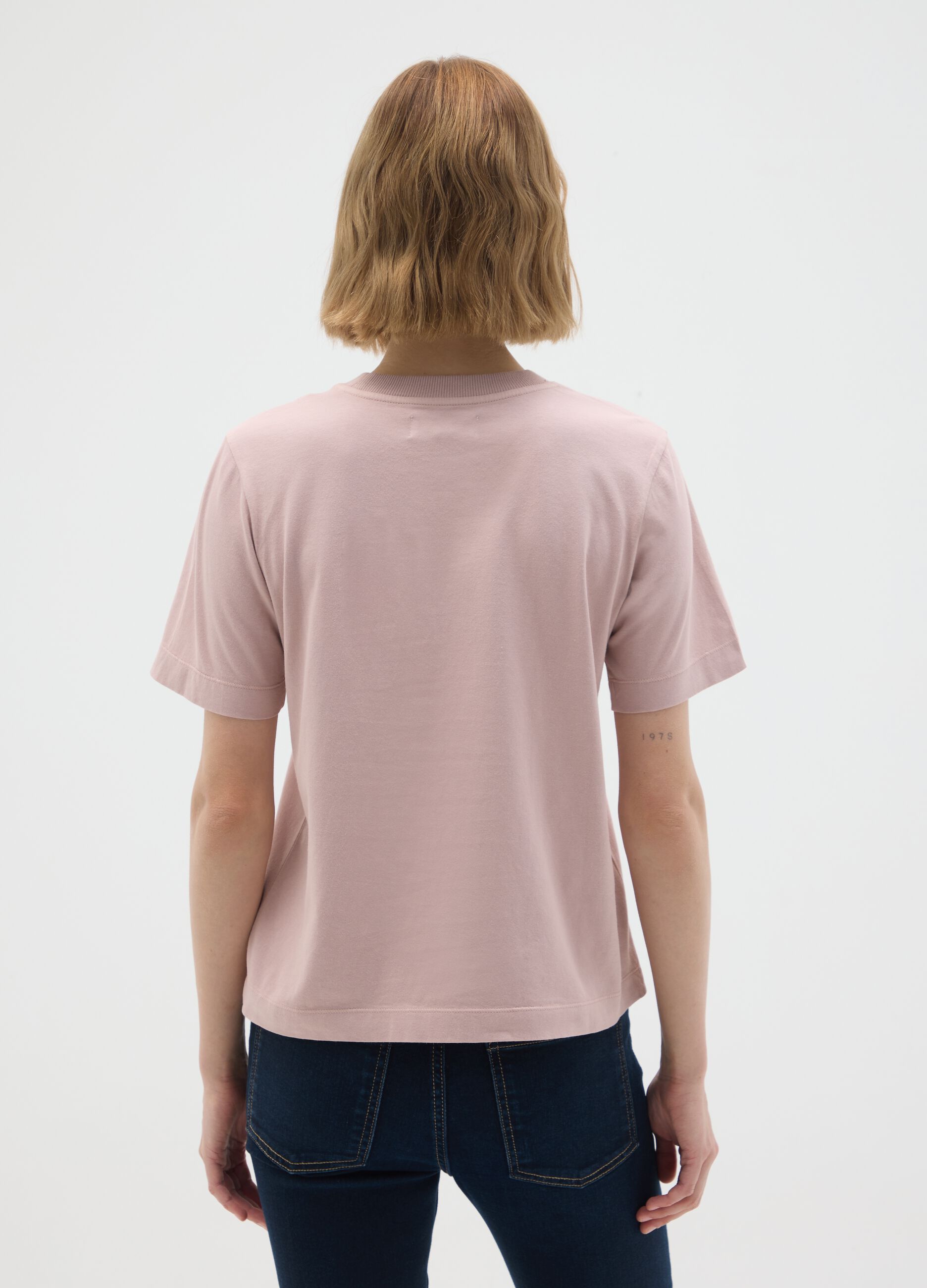 Regular fit pink T-shirt in pure Italian cotton