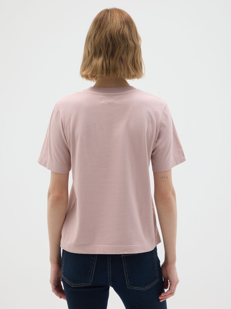Regular fit pink T-shirt in pure Italian cotton_2