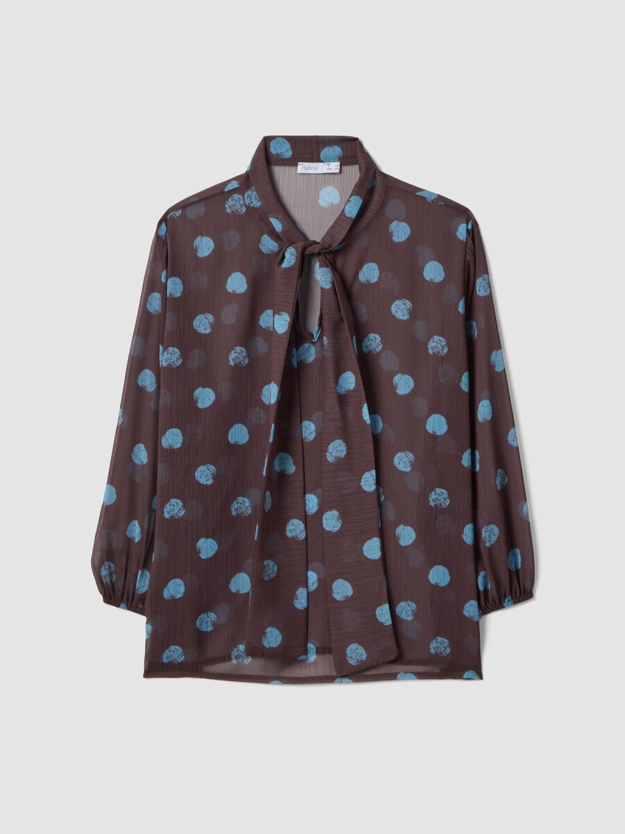 Multicolour long sleeve polka dot blouse regular fit_0