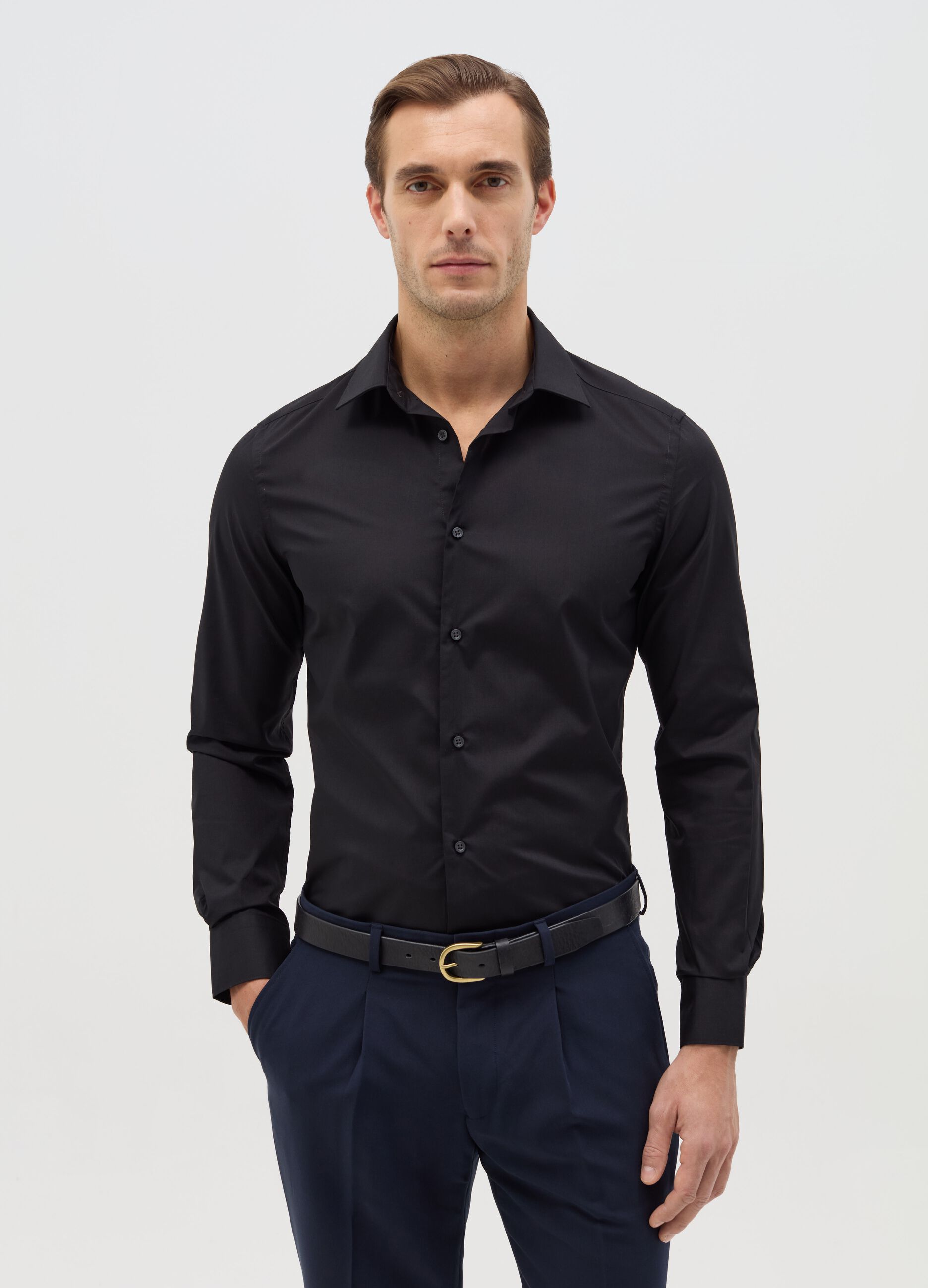 Slim-fit easy-iron shirt