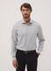 Grey pure cotton twill shirt, regular fit_0