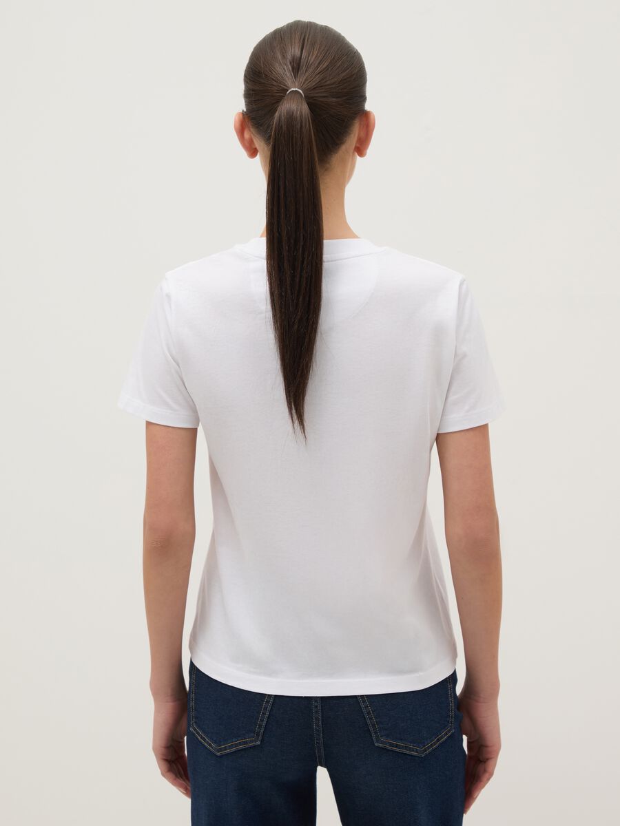 White pure cotton t-shirt regular fit with embroidered lettering_2