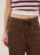 Brown Pure Cotton Wide Leg Trousers_3
